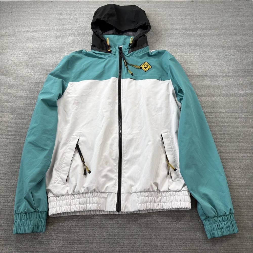 Outdoor Afro x REI Co-op Mens Small Teal Packable Hood Windbreaker Jacket